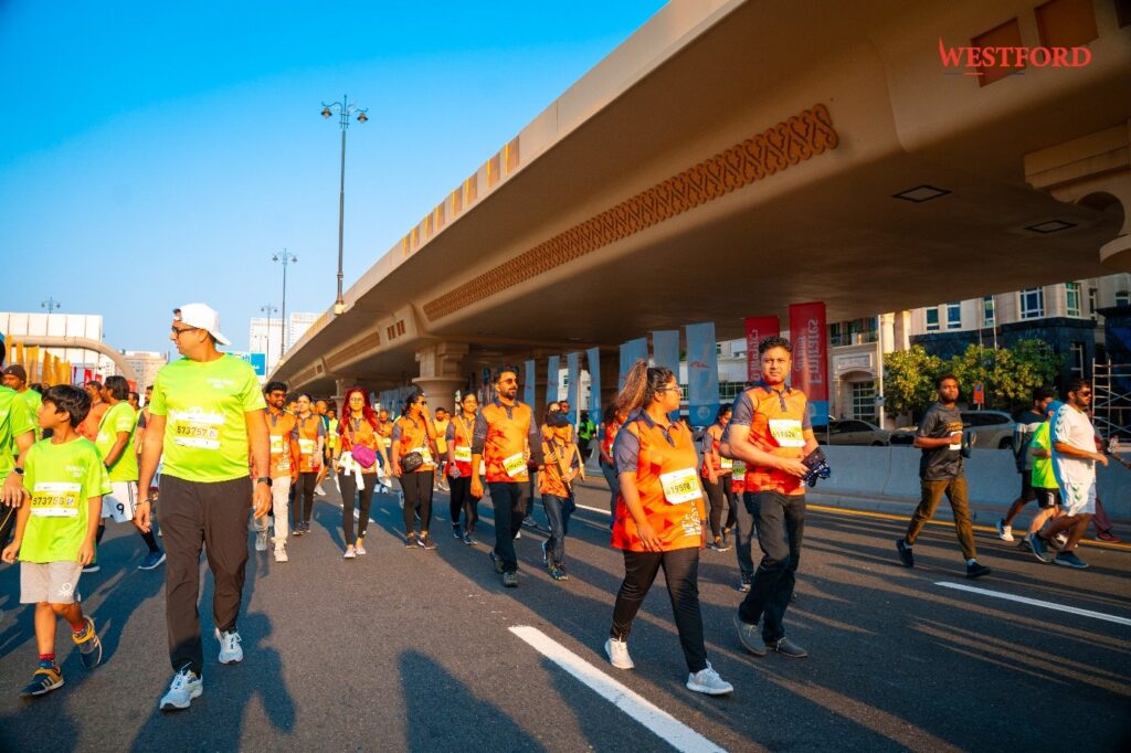 Westford staff participating in the Dubai Run 2024, promoting physical activity and health.